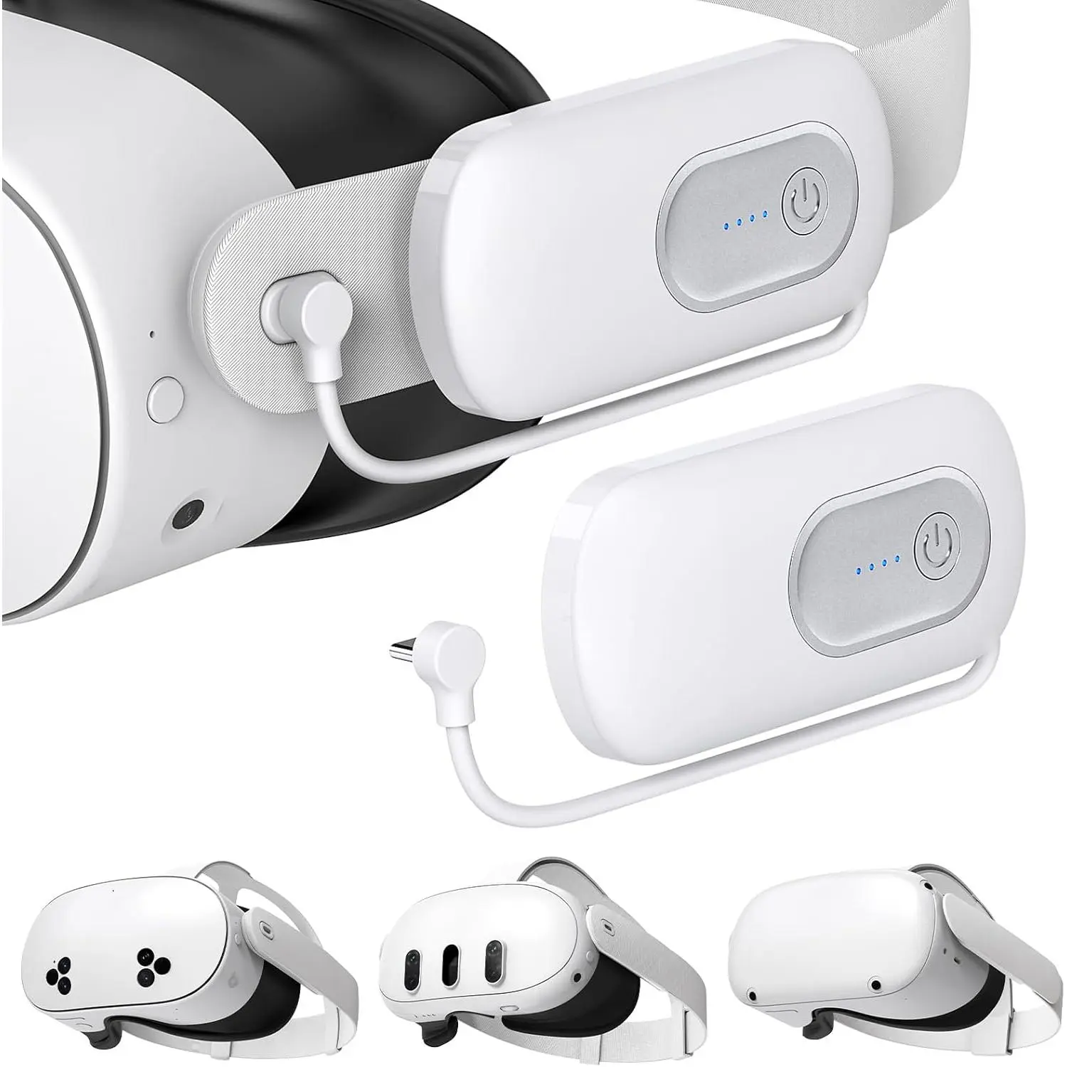 Pack for  Quest 3/3S/2, 2Pack 20000mWh 18W  Charger Extended  for  Oculus Quest 2/3  Strap and Elite Strap Lightweight VR Accessories for Extra 3.3* Time