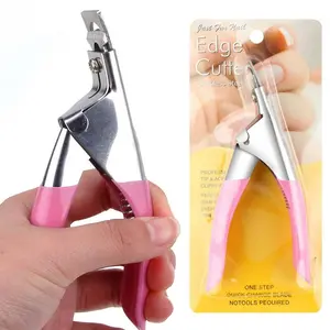 ✨ UV Gel Fake Nail Tip Trimmer, Nail Tip Cutter, Adjustable Design U-Shaped Stainless Steel Acrylic Nail Edge Scissors, Manicure Tool for Cutting Artificial Nail Tips, Suitable for Nail Salons, Home Use and Nail Care
