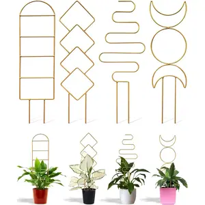 4 Pack Trellis for Climbing  Indoor, Small Metal Garden Trellis for Potted  Outdoor, Stake Mini Houseplant Trellis Support for Hoya, Vines, Pothos, Monstera ()