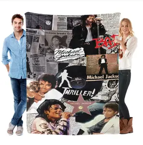 Renowned musician Flannel Blanket, the amusing Michael Blanket, soft and comfortable, suitable for sofas, beds, camping and traveling - in a modern style. A gift for music lovers.