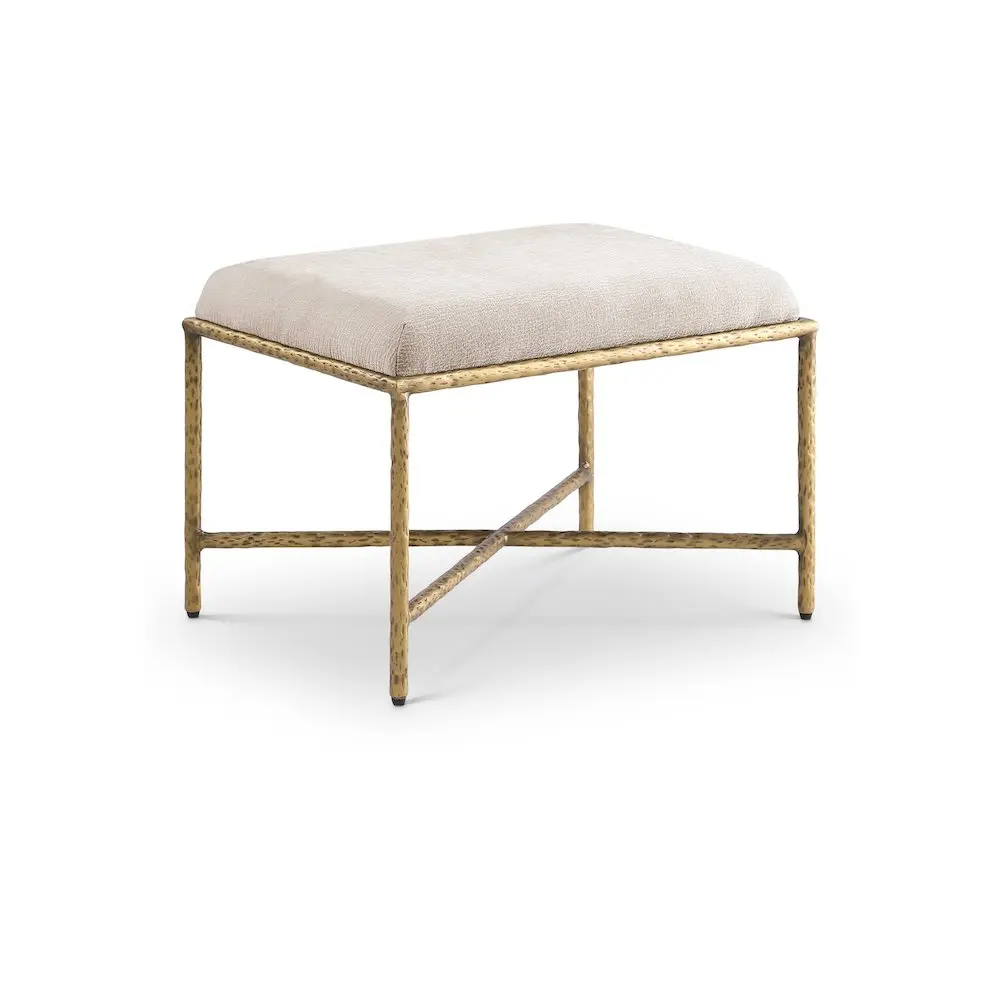 Valley Beige Chenille Fabric Bench