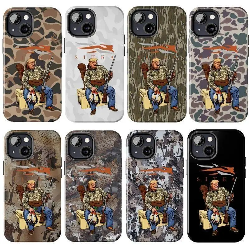 Vintage Sitka Hunter Trump Camo Phone Case, Old School Waterfowl Hunting Cover, Compatible with iPhone 11-17 Pro Max/Plus and Samsung Galaxy S23-25