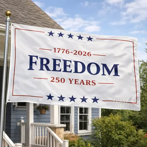Freedom 250 Years Flag – 1776–2026 Patriotic 3x5 USA Anniversary Flag Garage & Man Cave American Flag Tapestry Big Slogan Summer Boat flag banners Wall Decor Flags Home Decor Banner