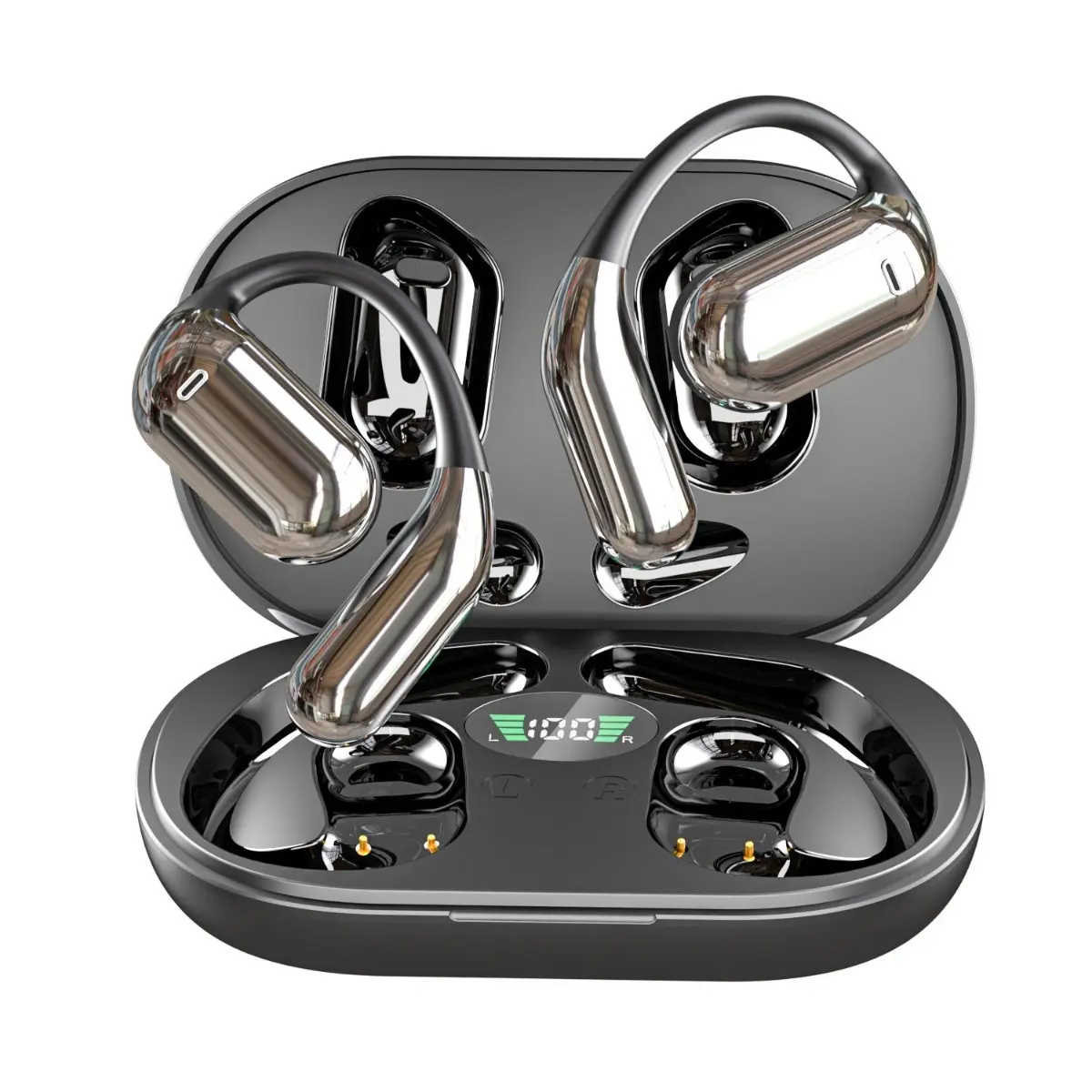 #SummerVibes Wireless Earbuds 75hrs Bluetooth 5.4 Headphone Sport,2025 Bluetooth Earbuds Stereo Deep Bass Over Ear Bud with Earhooks,Bulit-in Noise Cancelling Microphone,IPX7 Waterproof Earphone for Workout/Running