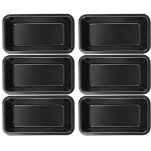 6 Piece Non-Stick Mini Loaf Pan - 3.5 x 6 Inch Carbon Steel Bread and Toast Mold | Little Bakeware Pans for Banana Bread, Breads, Small Cakes and Individual Meatloafs, Loaf Pans for Baking