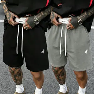 2-pack unisex casual shorts: cross-pattern printed shorts; men’s street-style shorts with patchwork design, double waistband, and drawstring; trendy Y2K soft knee-length athletic shorts; versatile fashion shorts for everyday wear.