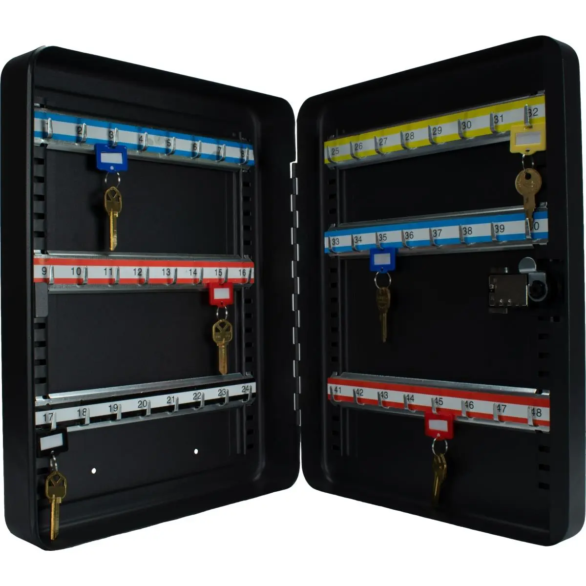 Barska CB13606 48 Keys Adjustable Key Lock Box with Combination Lock, Key Organizer, Adjustable Key Rack, Pre-Labeled