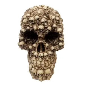 Boneyard Skull with Human Skulls Halloween Figurine 5 inch