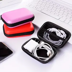 2pcs Compact And Lightweight Zippered Earphone Storage Pouch - Travel-friendly DesignHard disk storage bag Waterproof charger cable storage bag eva hard disk bag Headphone Storage
