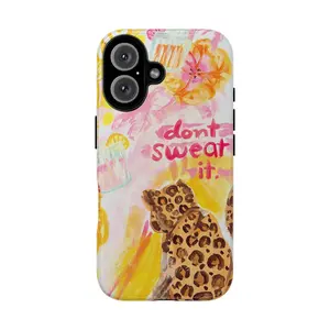 Leopard & Wildfloral Aesthetic Vintage TPU Smartphone Case - Don't Sweat It Design, Shockproof Durable Cover, Wireless Accessory Gift for Fans, Compatible with iPhone 11-17 Pro/Pro Max, Accessories summerwins