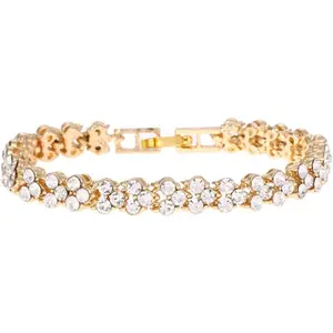Cubic Zirconia Tennis Bracelet Elegant Crystal Bracelet Rhinestone Bling Bangles Birthday Holiday Gifts for Women