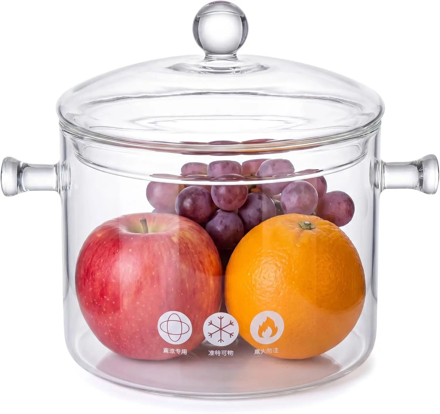 1.7L/57oz Heat-Resistant Borosilicate Glass Stew Pot, Simmer Pot for Stovetop Cooking, Ideal for Pasta, Soup, Milk and Potpourri
