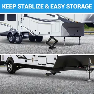 Adjustable Height 4-30 Inch  7500 lbs Travel Trailers & Campers - 4 Pack Heavy Duty 30" RV Scissor Jacks with Crank Handle - Stable Base for RVs Manual Stabilizer Leveling System  - Powder Coated Steel Construction