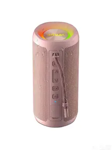 Ortizan Wireless Portable Bluetooth Speaker, IPX7 Waterproof, Dustproof and Rustproof, Powerful 24W Sound, Enhanced Bass, 30 Hour Battery, 360° Party Light, and Stereo Pairing (BT 5.3), Gifts - Pink