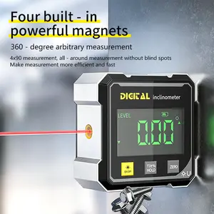 IMBOT Digital Angle Finder with 4-Side Magnetic Angle Gauge, New Table Saw Miter Protractor, Cube Inclinometer, Woodworking Measuring Tool, Level Box for Hanging