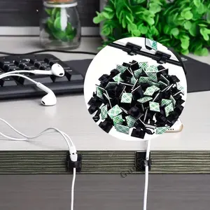 50pcs Adhesive Cable Clips Wire Clips Cable Wire Management Wire Cable Holder Clamps Cable Tie Holder For Car, Office And Home