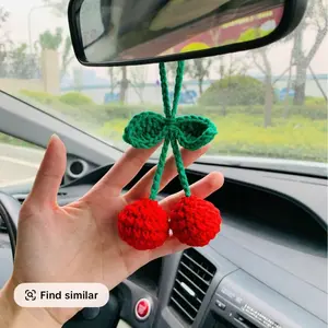 Holiday Haul Cherry Design Mirror Hanging Ornament, Car Interior Decoration, Car Interior Mirror Hangings, Car Interior Accessory