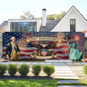 Personalized America 250th Anniversary Banner: Custom Family Name, Patriotic 2026 Outdoor Decor