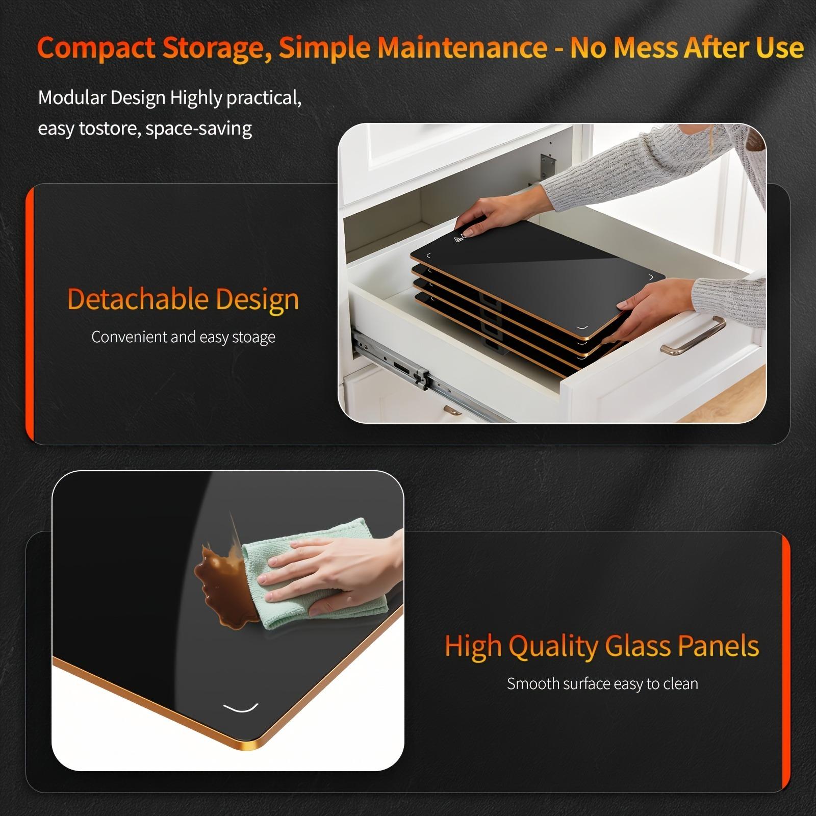 Food Warming Mat, 3/4/5-in-1 Electric Warming Tray,Heating Plate ，Ultra Thin Working Tempered Glass Panel for Keeping Food Hot, Portable Warmer for Parties Holiday Dinners