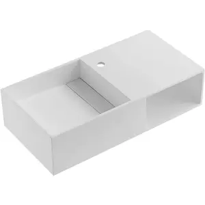 32 in. Wall-Mount or Countertop Bathroom Vanity with Flat Top and Storage Space in Matte White