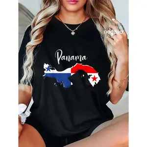 100% Cotton Panama Flag tshirt, Panamanian tshirt, Panama flag for women T-Shirt