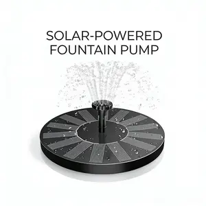 1.4w Solar Bird Bath Fountain Pump – Floating Water Fountain with 6 Nozzles & Anti-Drift Fixing Rods, Solar Powered Pond Pump for Garden Outdoor Decor, Easy Install