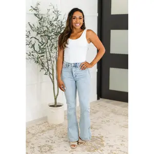 Alexis High Rise Control Top Slit Hem Slim Bootcut Jeans