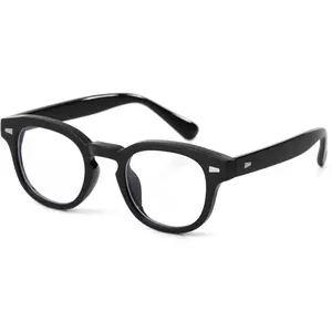 Round Glasses for Women Men Vintage Circle Thick Frame Non Prescription Clear Lens Eyeglasses Eyewear