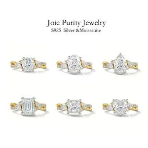 New Collection 2 Carat Heart Water Drop Moissanite Ring,S925 Sterling Silver Light Luxury Solitaire,Sparkling Engagement Wedding Band