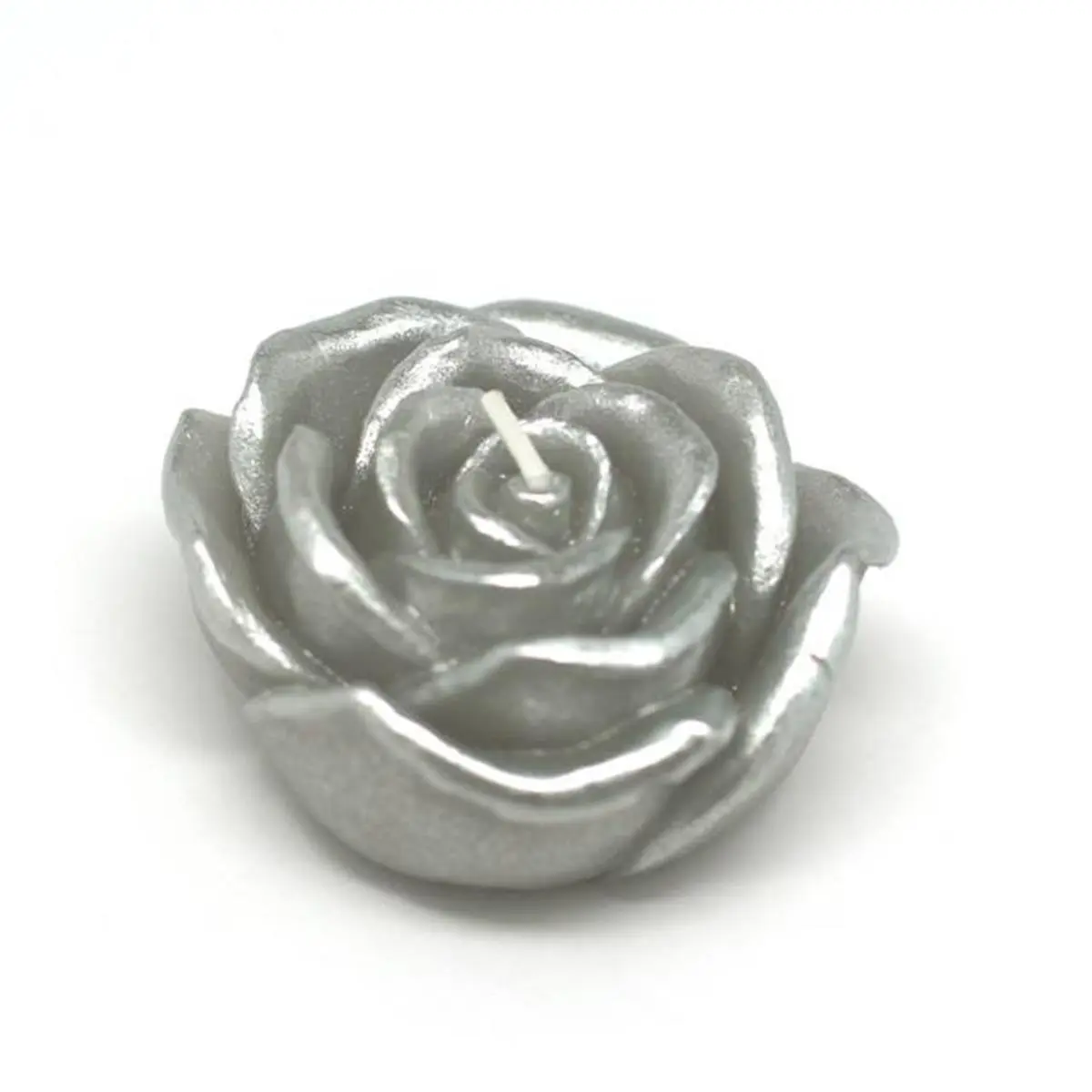 CFZ-102-0 Round Unscented 3 in. Floating Candles, Metallic Silver Rose - 12 Pieces per Box, Home Decor for Room Decor