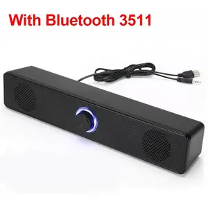 Portable Plastic Durable PC Soundbar - Wired & Wireless Bluetooth Stereo Portable Speakers, USB-Powered Audio System for TV, Computer, Smartphone