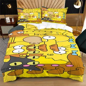 The Simpsons Printed Soft And Durable Duvet Cover Set Includes 1 Duvet Cover And 1 Or 2 Pillowcases. It Is a Bedding Set Without a Core Or Pillow, Suitable For Family Bedrooms And Dormitories. It Is a Very Innovative Gift