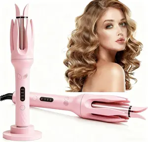 Auto Hair Curler, Automatic Curling Iron with 4 Temperature & 3 Timer, Automatic Shut-Off, Anti-Scald, Anti-Tangle Rotating Curling Wand for Hair Styling，comfort hair curler，Large Automatic Curling Stick