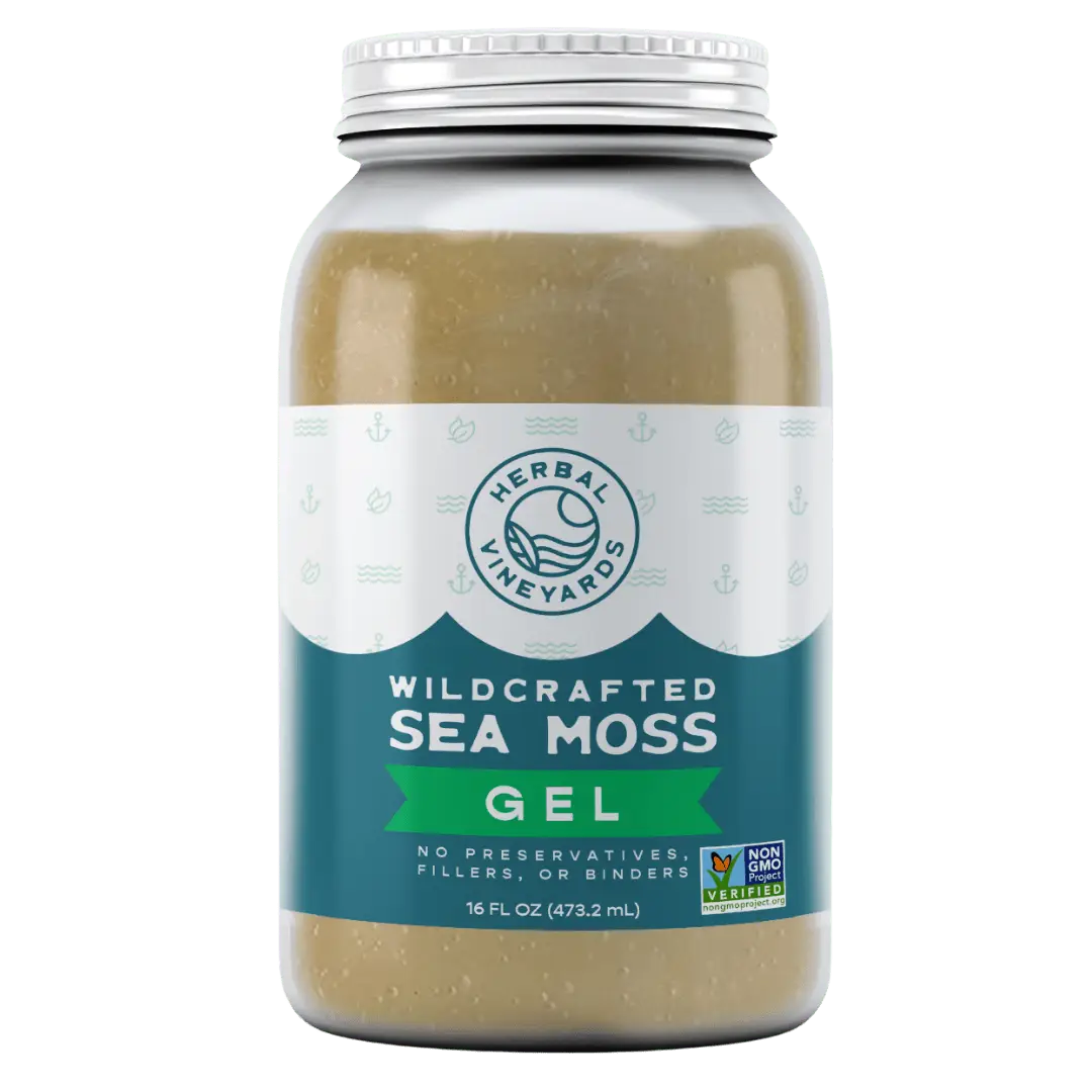 Herbal Vineyards Sea Moss Gel 16 ounce Jar Organic Non-GMO Verified Flavor Suppo...