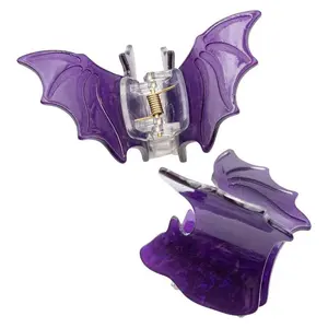 Bat Med Hair Claw Clip Set Purple