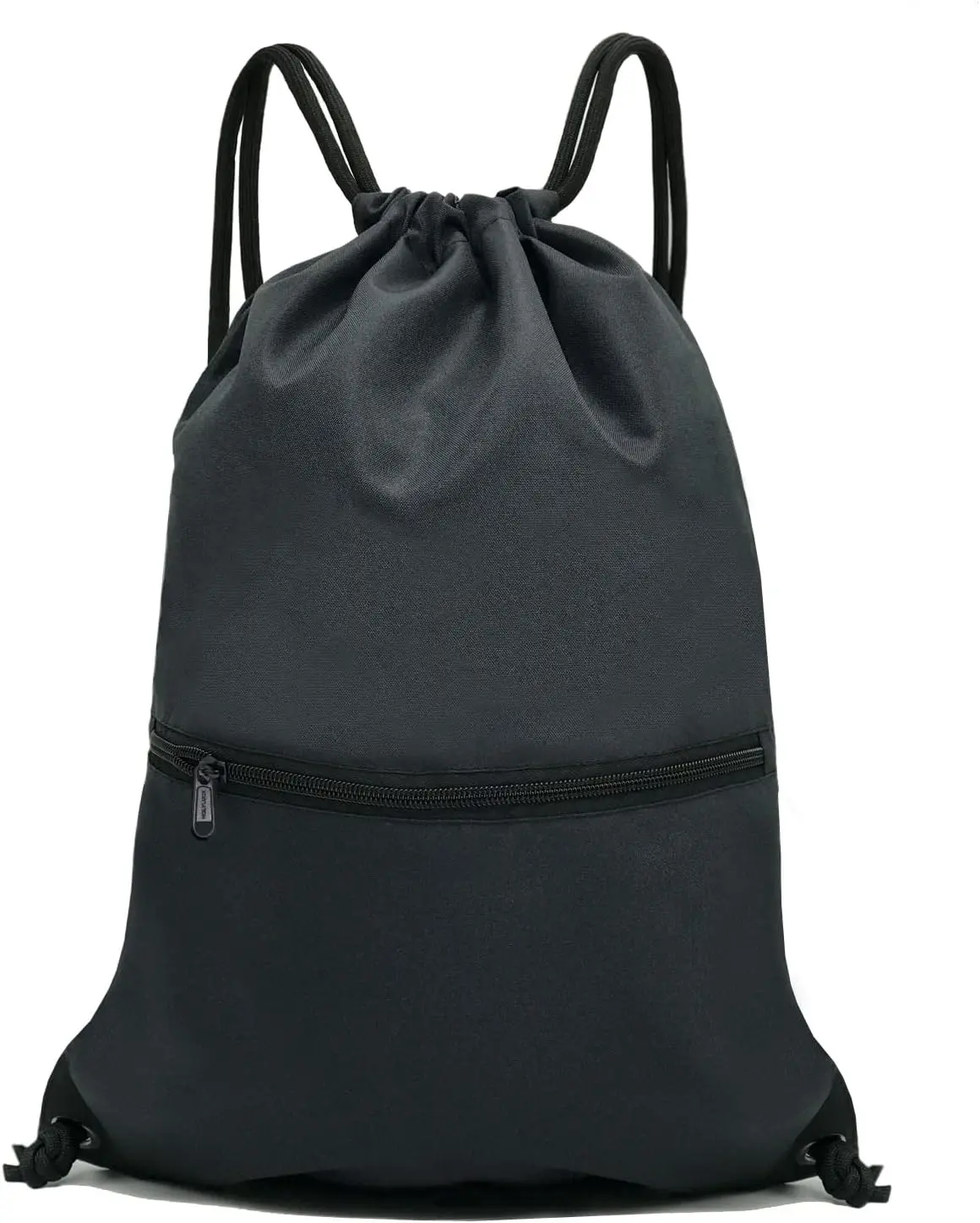 Drawstring Backpack Sports Gym Sackpack Lightweight String Bag for Workout, Fitness, Travel, Hiking, School, Beach, Camping & Outdoor Activities