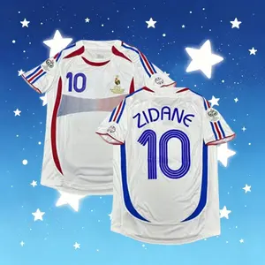 2006 Away Retro No.10 Zidane Short sleeve Soccer jersey