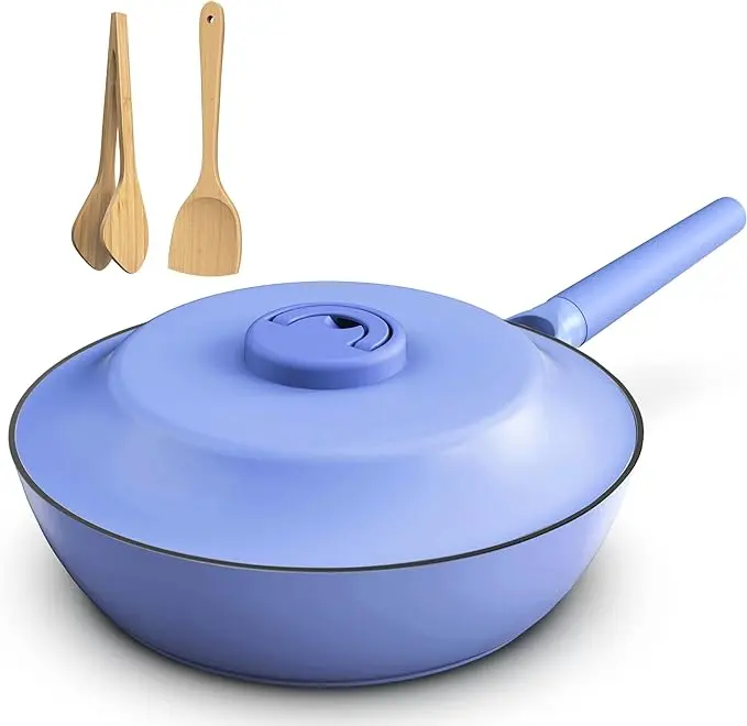imarku Non Stick Frying Pans, 11 inch All-in-One Frying Pans Nonstick with Lid, Healthy Cookware Chef's Pan, 4-Quart Capacity Saute Fry Pan, Suitable for All Stove, PFAS&PFOA Free Oil Oven