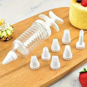 Cookie Press Kit Cake Decorating Gun Set 1SET Easy Icing Piping and Dessert Shaping With Interchangeable Nozzles and Tips Professional Kitchen Bakeware Style For Home Baking DIY Cookies Cupcake and Holiday Party Treats