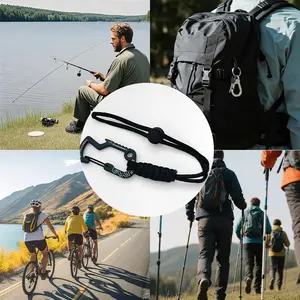 Outdoor Tactical Hook Backpack Buckle Camping Emergency Umbrella Rope Keychain Anti-Loss Strap, Durable & Versatile Accessory