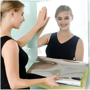 Self-Adhesive Mirror Sheet, 20x40 Inch Flexible Acrylic Mirror Sticker, Non-Glass Sticky Tile for Home Decor & Wall Mounting