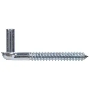 212 MAIN Zinc Coated Flagged End Screw Gate Hook, 0.625x5 in. U-Shaped Garage Hook, Pack of 5 (Hardware Use), U Shaped Hook