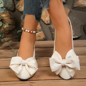Women Bow Detail Slip On Flats Fashion Casual Shoes for Women Spring Fall Daily Walking Brunch Shopping Comfortable Closed Toe Loafers
