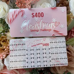 Candy Cane Christmas Savings Challenge: Track Your Savings with Laminated Card-Stock and Zippered Envelope