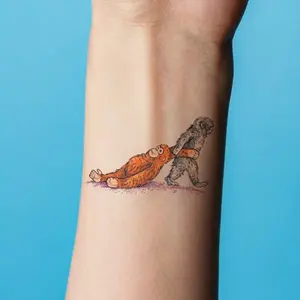 Punch The Monkey Tattoos, Baby Monkey Tattoo Sticker Can Last For 2-3 days, Cute Monkey Meme, Punch-Kun Macaque Monkey Baby with Orangutan