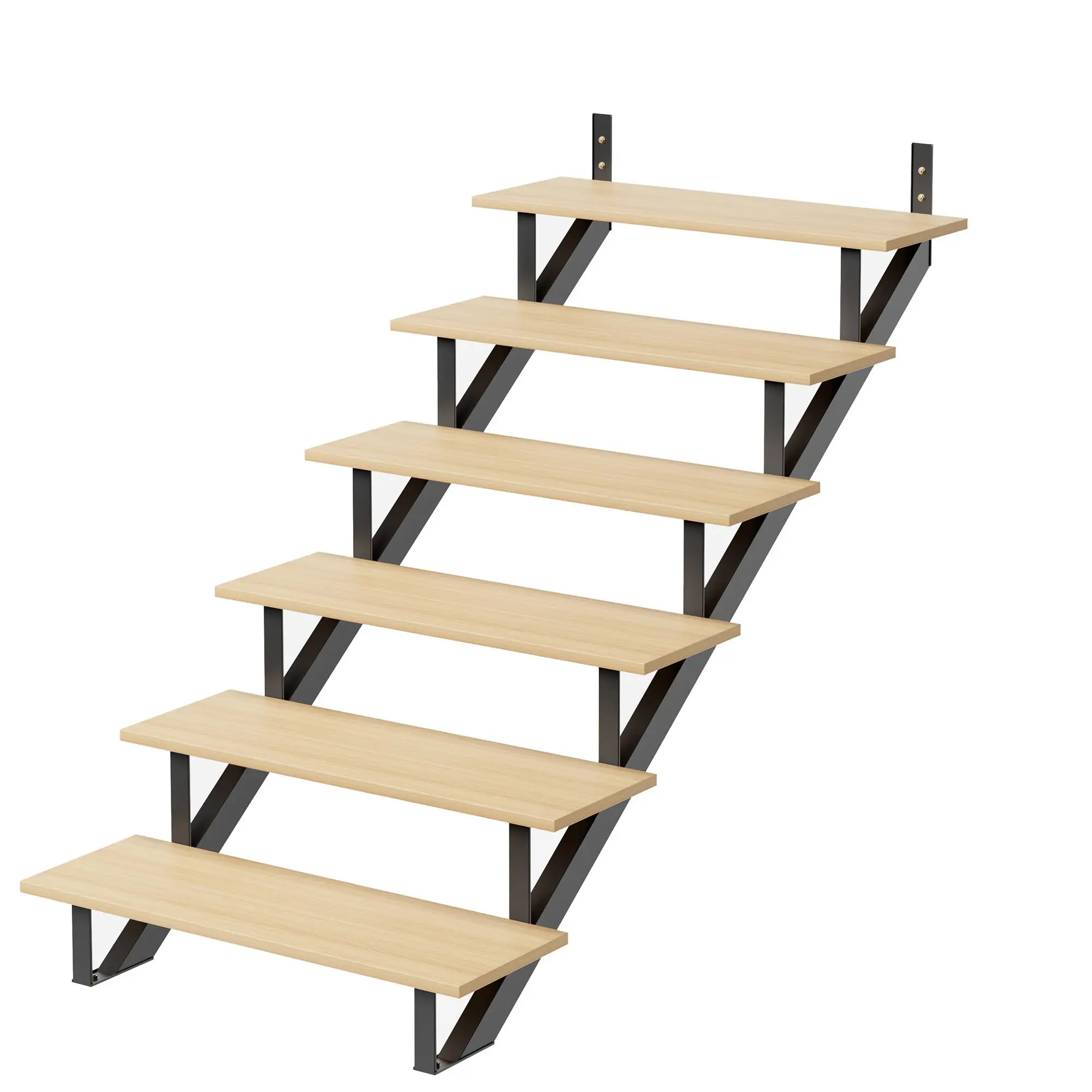 Garvee 2 Pack Metal Stair Riser,6 Step Stair Stringer for Deck Height 49.6 IN,Steel Stair Step Riser for Outdoor Steps and Outside Stairs