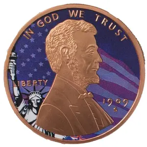 Colorized Abraham Lincoln 1oz Copper Round – 1909 Tribute with Capitol Reverse