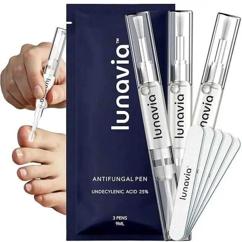 Lunavia Antifungal Pen 3-Pack for Nail Care, 25% Undecylenic Acid Twist Pen with Tea Tree, Clove Bud & Aloe, Daily Nail Repair & Foot Care Support