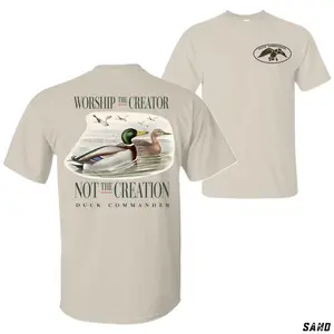 Worship the Creator Not the Creation T-Shirt – Duck Commander Sport Grey Tee for Faith-Driven Outdoorsmen & Nature Lovers funny  tshirt apparel vintage  shirts men  graphic  tees