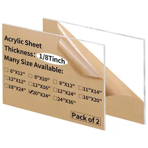 x  inch Clear Acrylic Sheets / inch Thick   Pack Transparent Plexiglass Plastic Cast Panels for DIY Craft Projects, Signs, Display Cases  Easy to Cut with Laser, Saw or Hand Tools